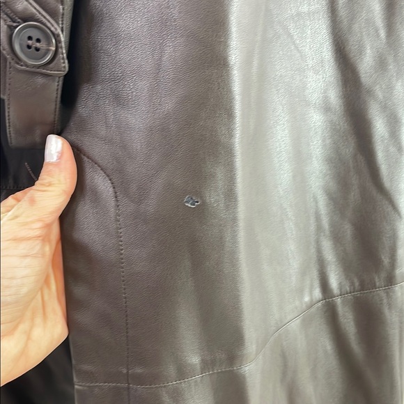 Osman Yousefzada Collective, Faux Leather Trench Coat, Size 16 - Picture 10 of 16